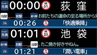 【輪る】地下鉄丸ノ内線大手町駅接近放送＋発車サイン音【ピングドラム】