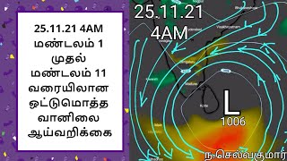 25.11.21 4AM நிலவர மண்டலம் 1 வரியிலான  மண்டலம் 11 வானிலை ஆய்வறிக்கை.