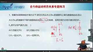 【中考物理，专题复习】合力和运动状态关系的练习题的详细讲解