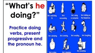 What's He Doing? | Daily Actions | Easy English Conversation Practice | ESL