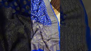 Banarasi khaddi  pure Georgette silk saree hand brush dyed ...