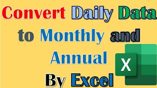 How to change daily data (Rainfall) to monthly and annual data using Excel, 2024. 100% works