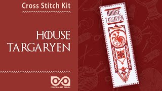 Counted Cross Stitch Kit of Bookmark #GameofThrones: House Targaryen #countedcrossstitch #Targaryen