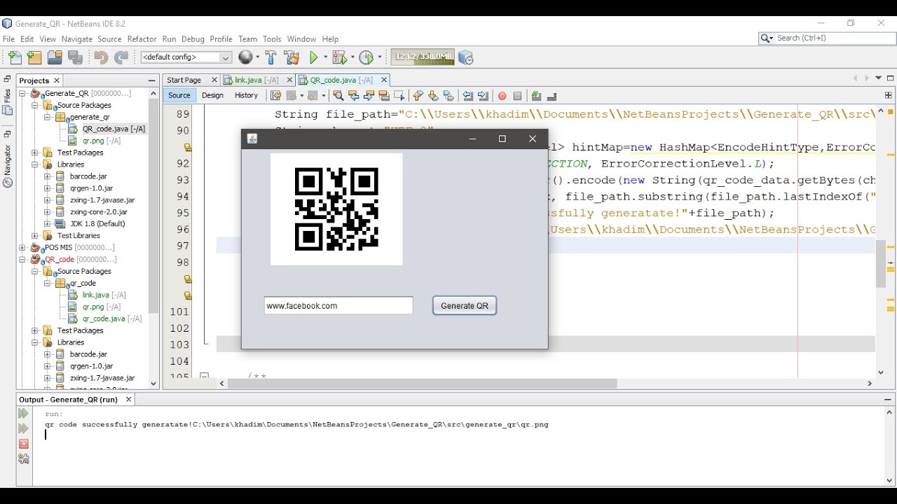 Generate Qr Code Using Java Zxing Library Youtube