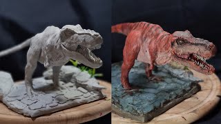 Sculpting a Realistic T-Rex Diorama In Polymer Clay With Epoxy Resin River