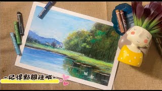 Easy Oil Pastel🎉油畫棒過程超簡單!