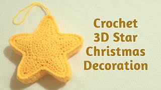 CROCHET 3D STAR CHRISTMAS DECORATION