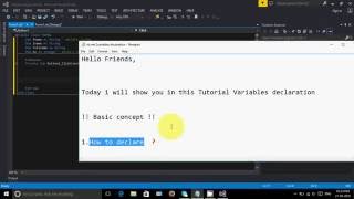 Visual Basic.NET Tutorial -2 Variables declaration