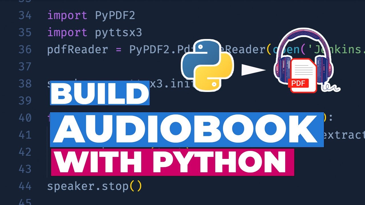 Create Audio Book With Python | PDF To Audio [With Source Code ] - YouTube