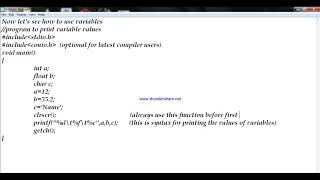 Basic C Programming | Video 3 | Variables,Data-types,Format_Specifiers