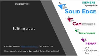 How to split a part in Solid Edge