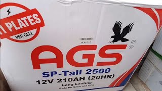 ags sp-tall 2500 tubular battery unboxing review