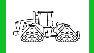 How to draw a JOHN DEERE 9RX 640 step by step / drawing tractor easy