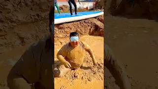 Blindfolded Dive Challenge: Can You Stop Without Face-Planting in the Mud? 🤪💥  #funny