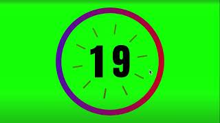 38 seconds countdown timer with number display & with Alarm 🔔|Greenscreen | copyright free