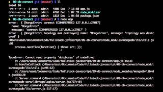 Fullstack JavaScript: Local database connection test with MongoDB Native Driver (09-db-connect)
