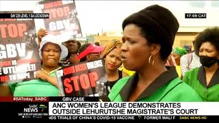 Scores of ANCWL members demonstrate outside Lehurutshe Magistrate's Court