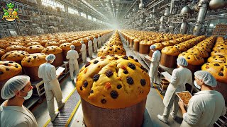 Panettone Bread MEGA Factory: Processing Thousands of Loaves with Modern Technology