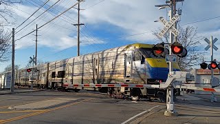 LIRR 508 Double Decker Train - Main St Railroad Crossing #2, Farmingdale NY