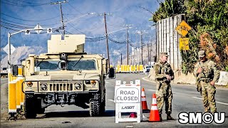 Military Police Secure Pacific Coast Highway After Devastating Palisades Fire