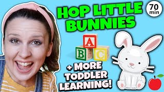 Hop Little Bunnies with Ms Rachel + More Nursery Rhymes & Kids Songs | Toddler Learning Video