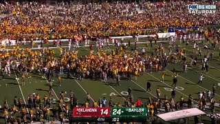 Baylor fans rush field before the game is over