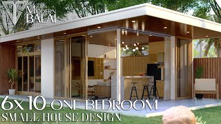 MODERN SMALL HOUSE DESIGN WITH INTERIOR DESIGN | 1-BEDROOM 6X10 METERS | MODERN BALAI