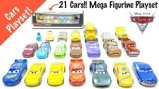 21 cars!! Disney Pixar Cars 3 Mega Figurine Playset | Unboxing with Soda.Toys | Hong Kong Disneyland