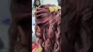 Open hairstyle / hair style for party look /hairstyle for engagement look / hair style for coloured