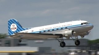 KLM Douglas DC-3 Dakota (PH-PBA) take-off and landing at Hannover (HAJ/EDDV)