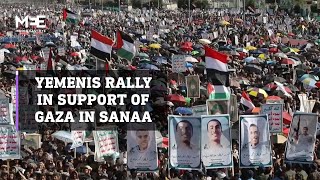 Yemenis rally in support of Gaza in capital Sanaa