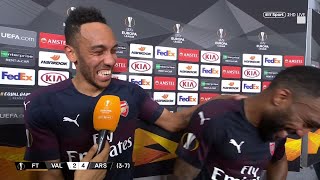 Aubameyang and Lacazette are serious friendship goals! Arsenal qualify for the final