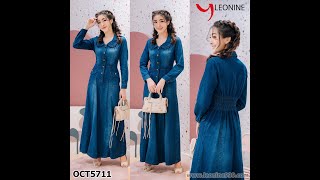 รีวิวชุดยีนส์แฟชั่น LeonineOCT5711 แม๊กซี่เดรสยีนส์ Maxi Dress jeans แซกยีนส์ยาว  เดรสยีนส์ยาว