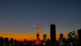 4K LIVE オリオン座流星群と東京タワー/2022.10.22-23 Tokyo Tower and Roppongi Hills and Toranomon  Azabudai