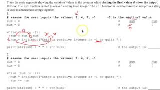 Tracing While Loops Worksheet 2