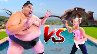 We challenged a 600 Pound Sumo! Ninjas vs Sumo!