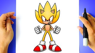 Como DESENHAR o SUPER SONIC - Como DIBUJAR a SUPER SONIC - Sonic Moderno - Sonic the Hedgehog