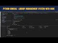 CLI base library management system in PYTHON || console application library management system