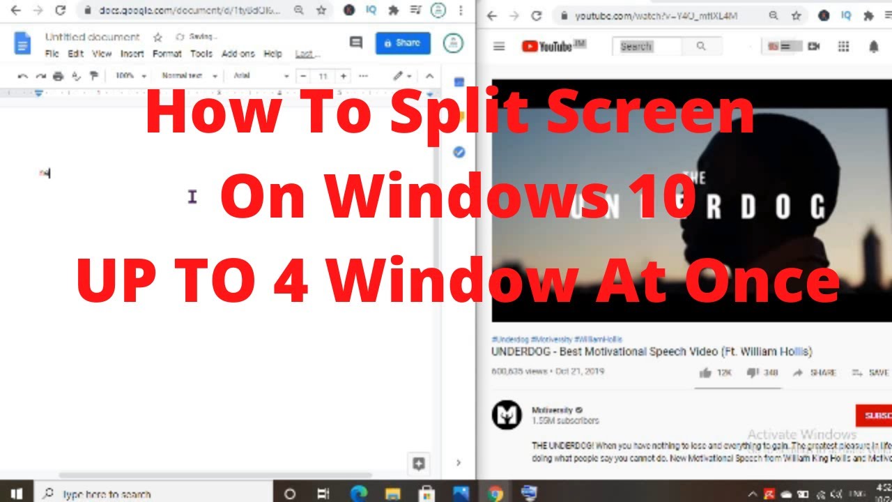 How To Do Split Screen On Laptop Windows 10,how To Open Two Windows ...