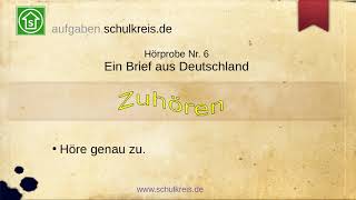 Vorlesetext / Hörprobe Nr. 6: Ein Brief aus Deutschland