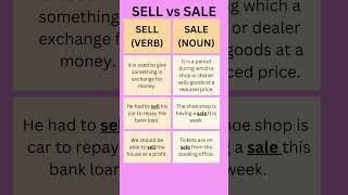 SELL vs SALE: What's the Difference between Sale vs Sell? Confused Words