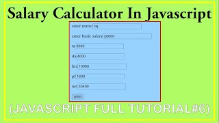 #javascriptinhindi 6 | salary calculator in javascript | javascript salary calculator