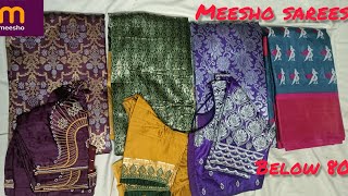 Meesho lo చాల మంచి quality lo unna sarees and blouse|Pongal offers|below 800rs#meeshohaul#shopping