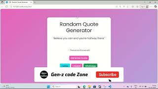 🌈 Random Quote Generator Using HTML, CSS & JavaScript | Beautiful Bootstrap Project for Beginners 🚀