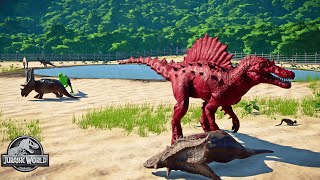 Indoraptor in Hulk Form vs. Monster Spinosaurus in Jurassic World Evolution