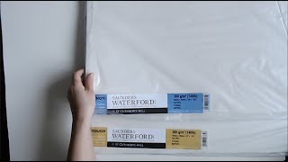 Watercolor Paper Review : Saunders Waterford Cotton 100%, 300gsm,  Rough, Cold, white \u0026 off-white