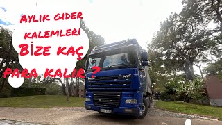 TIR DA BİZE KAÇ PARA KALIR ??💸AYLIK GİDERLER