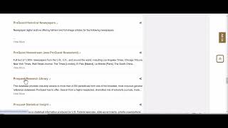 ProQuest Research Library - Featured Database