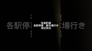 [東京メトロ有楽町線]各駅停車　新木場行き　接近放送　(似てなくてすいません！)