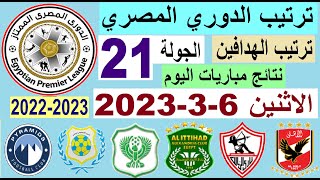 ترتيب الدوري المصري وترتيب الهدافين ونتائج مباريات الاثنين 6-3-2023 من الجولة 21